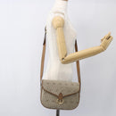 Christian Dior Honeycomb Canvas Shoulder Bag Beige Gold Auth 164839-20