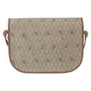 Christian Dior Honeycomb Canvas Shoulder Bag Beige Gold Auth 164839-3