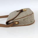 Christian Dior Honeycomb Canvas Shoulder Bag Beige Gold Auth 164839-4