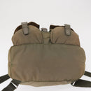 PRADA Backpack Nylon Beige Silver Auth 164845-11