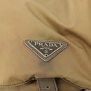 PRADA Backpack Nylon Beige Silver Auth 164845-20