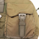 PRADA Backpack Nylon Beige Silver Auth 164845-19