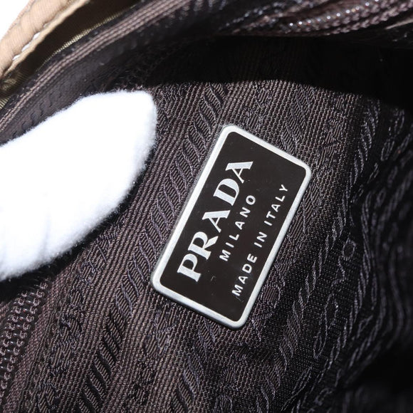 PRADA Backpack Nylon Beige Silver Auth 164845