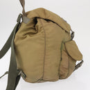 PRADA Backpack Nylon Beige Silver Auth 164845-5