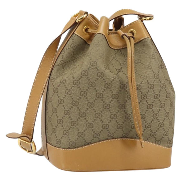 GUCCI GG Canvas Shoulder Bag Beige Gold 001 2854 1627 Auth 164846