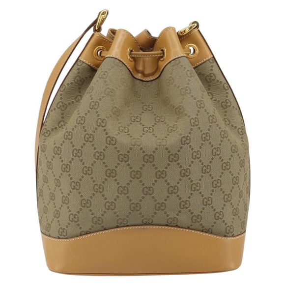 GUCCI GG Canvas Shoulder Bag Beige Gold 001 2854 1627 Auth 164846