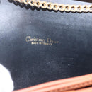 Christian Dior Trotter Canvas Chain Shoulder Bag Black Gold Auth 164854-10
