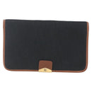 Christian Dior Trotter Canvas Chain Shoulder Bag Black Gold Auth 164854-13
