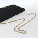 Christian Dior Trotter Canvas Chain Shoulder Bag Black Gold Auth 164854-7