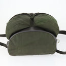 PRADA Backpack Nylon Khaki Silver Auth 164855-5