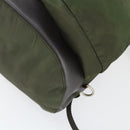 PRADA Backpack Nylon Khaki Silver Auth 164855-16