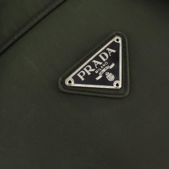 PRADA Backpack Nylon Khaki Silver Auth 164855