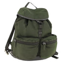 PRADA Backpack Nylon Khaki Silver Auth 164855-1