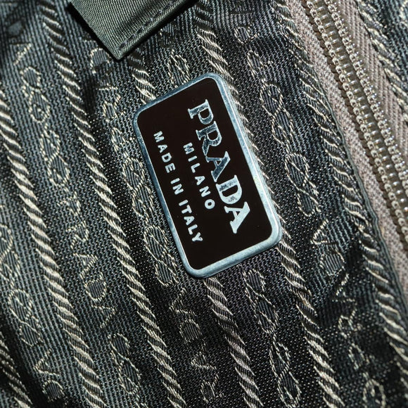 PRADA Backpack Nylon Khaki Silver Auth 164855