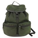PRADA Backpack Nylon Khaki Silver Auth 164855-13