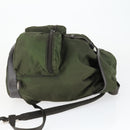 PRADA Backpack Nylon Khaki Silver Auth 164855-3