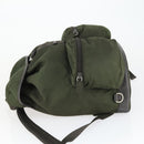 PRADA Backpack Nylon Khaki Silver Auth 164855-4