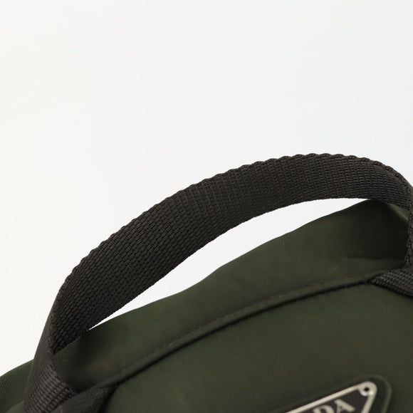 PRADA Backpack Nylon Khaki Silver Auth 164855