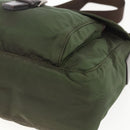 PRADA Shoulder Bag Nylon Khaki Silver Auth 164856-8