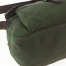 PRADA Shoulder Bag Nylon Khaki Silver Auth 164856-15