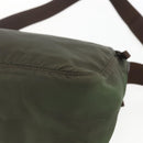 PRADA Shoulder Bag Nylon Khaki Silver Auth 164856-16