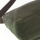 PRADA Shoulder Bag Nylon Khaki Silver Auth 164856-17