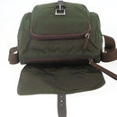 PRADA Shoulder Bag Nylon Khaki Silver Auth 164856-9