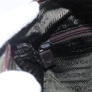 PRADA Shoulder Bag Nylon Khaki Silver Auth 164856-22