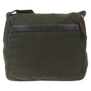 PRADA Shoulder Bag Nylon Khaki Silver Auth 164856-2
