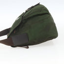 PRADA Shoulder Bag Nylon Khaki Silver Auth 164856-3