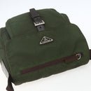PRADA Shoulder Bag Nylon Khaki Silver Auth 164856-6