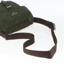 PRADA Shoulder Bag Nylon Khaki Silver Auth 164856-7