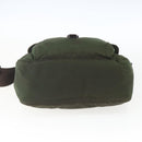 PRADA Shoulder Bag Nylon Khaki Silver Auth 164856-5