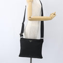 PRADA Shoulder Bag Nylon Black Silver Auth 164857-21