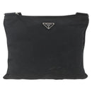 PRADA Shoulder Bag Nylon Black Silver Auth 164857-13