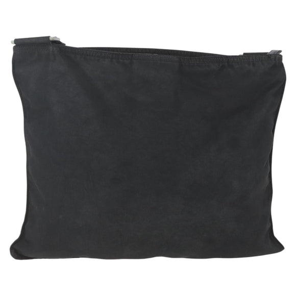 PRADA Shoulder Bag Nylon Black Silver Auth 164857
