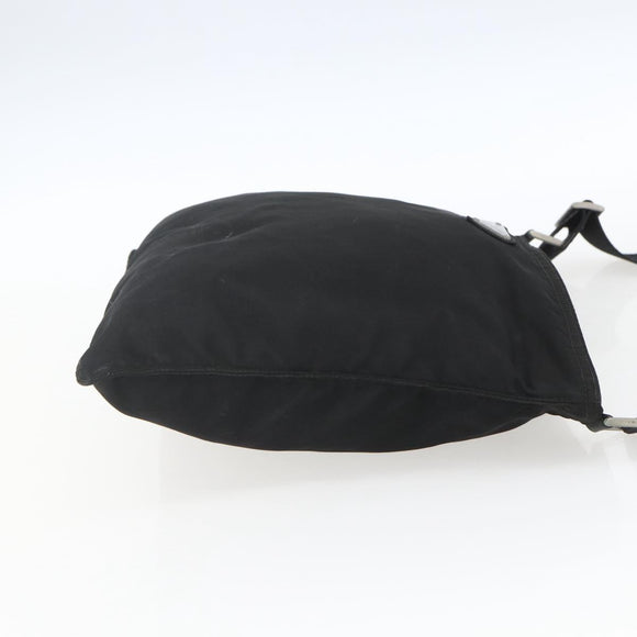 PRADA Shoulder Bag Nylon Black Silver Auth 164857