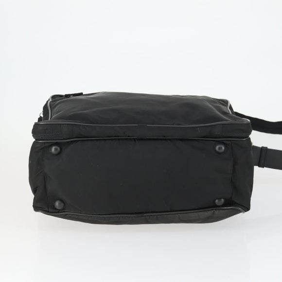 PRADA Hand Bag Nylon 2way Black Silver Auth 164859