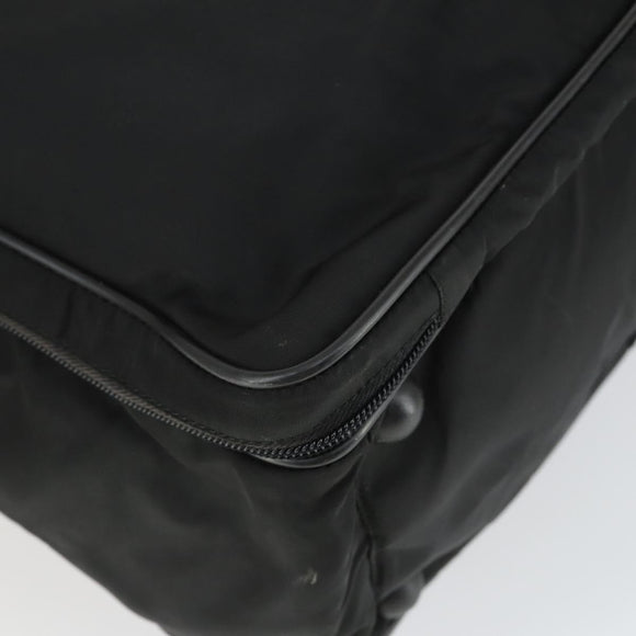PRADA Hand Bag Nylon 2way Black Silver Auth 164859