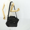 PRADA Hand Bag Nylon 2way Black Silver Auth 164859-24