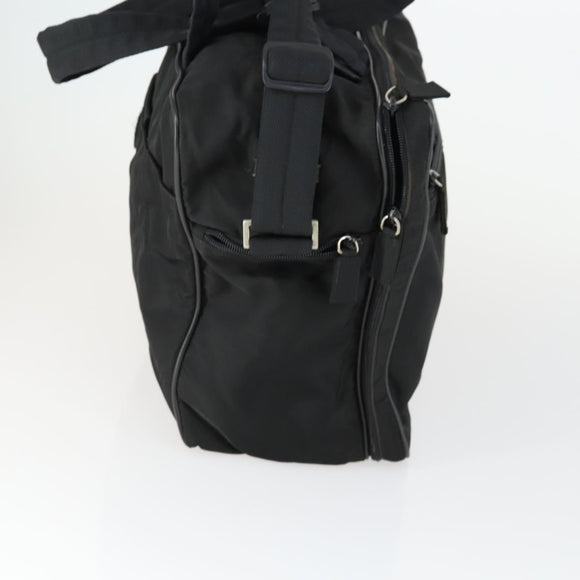 PRADA Hand Bag Nylon 2way Black Silver Auth 164859