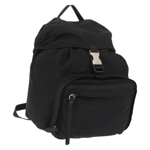 PRADA Backpack Nylon Black Silver Auth 164861