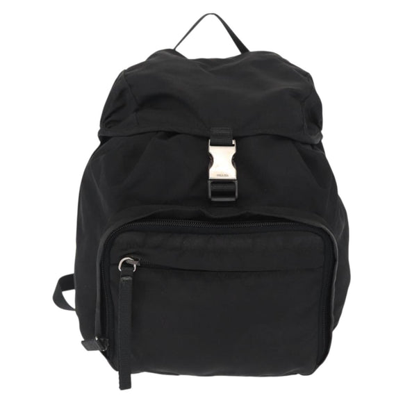 PRADA Backpack Nylon Black Silver Auth 164861