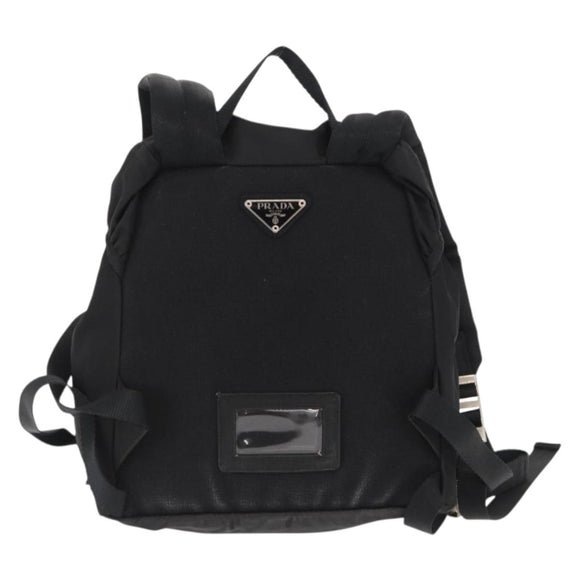 PRADA Backpack Nylon Black Silver Auth 164861