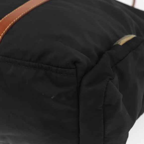 Miu Miu Tragetasche Nylon Leder Schwarz Braun Silber Original 164862
