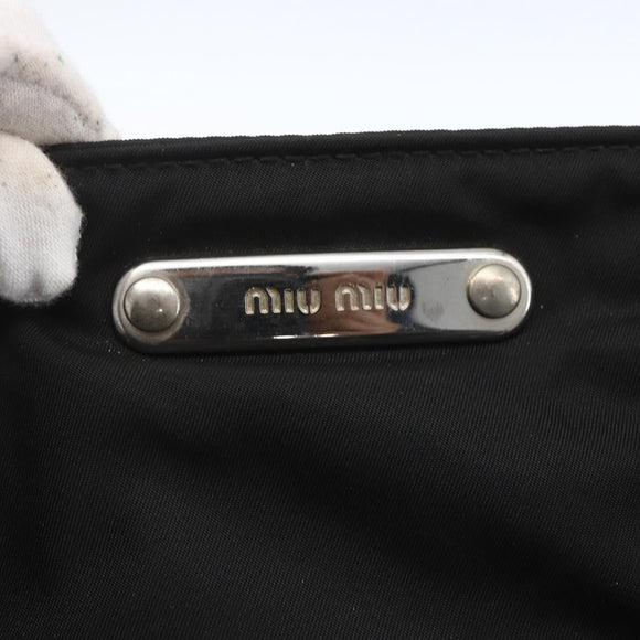 Miu Miu Tragetasche Nylon Leder Schwarz Braun Silber Original 164862