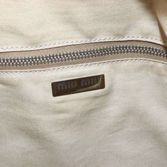 Miu Miu Tragetasche Nylon Leder Schwarz Braun Silber Original 164862
