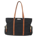 Miu Miu Tragetasche Nylon Leder Schwarz Braun Silber Original 164862-13
