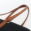 Miu Miu Tragetasche Nylon Leder Schwarz Braun Silber Original 164862-8