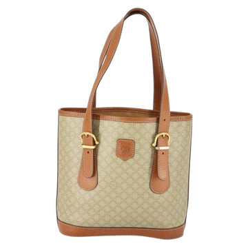 CELINE Macadam Canvas Tote Bag PVC Beige Gold Auth 164865V - 0
